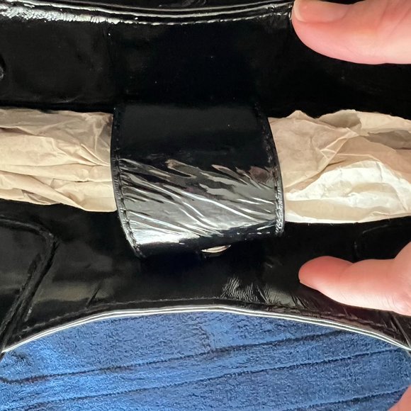 NWT Loft Tote - Off White Fabric with Patent Detailing - Picture 6 of 6